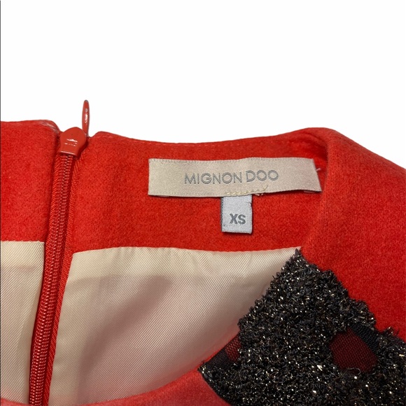 Mignon Doo Vintage Retro Orange Knit Dress XS - Picture 5 of 13